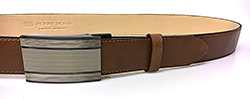 Pánský kožený společenský opasek s plnou sponou 35-020-A7 hnědý